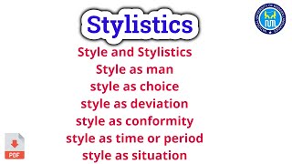 Stylistics  Style and Stylistics [upl. by Ldnek]