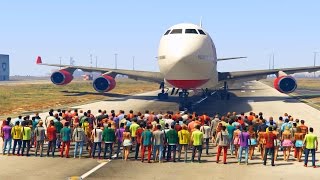 CAN 100 PEOPLE STOP THE PLANE IN GTA 5 [upl. by Ardnait507]