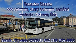 Transdev Slezsko  linka 555 Scania Citywide CK320UB 6x2 CNG 240006 [upl. by Manchester336]