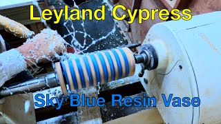 Leyland Cypress and Sky Blue Resin Vase [upl. by Edrick]