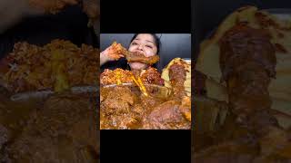 ASMR EATING SPICY MUTTON CURRY 😮 BASMATI RICE  shorts mukbang asmreating mukbangasmr asmr [upl. by Godfrey]