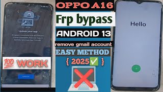 Oppo A16 gmail accountFrp bypass Frp bypass latest version FRP new method Latest security update [upl. by Gausman]