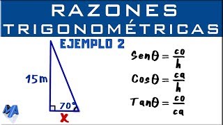 Razones Trigonométricas  Hallar un lado  Ejemplo 2 [upl. by Aidroc]