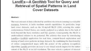 LandEx—A GeoWeb Tool for Query and Retrieval of Spatial Patterns in Land Cover Datasets [upl. by Ennairoc]