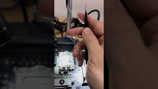 Fixing motherboard pins laptoprepair techrepair pcrepair computerrepair pctips gamingpc [upl. by Norred]