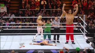 The Great Khali vs Primo and Epico WWE Superstars Jan 25 2013 [upl. by Airdnaxela]