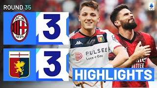 MILANGENOA 33  HIGHLIGHTS  Honours shared after San Siro goalfest  Serie A 202324 [upl. by Accebor]