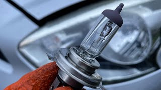 How to replace headlight bulb on Nissan Micra dipped headlights [upl. by Eibrab]