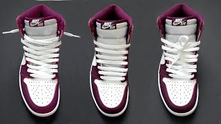 3 WAY HOW TO LACE NIKE AIR JORDAN 1 HIGH  Jordan 1 high lacing [upl. by Malda]