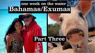 EXUMAS  PART 3  ONE WEEK WITH A MOORINGS CHARTER  SWIMMING PIGS STANIEL CAY HIGHBOURNE CAY [upl. by Ayn]