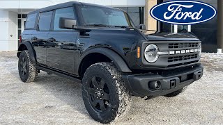 2023 Ford Bronco 4 Door 4x4 Black Diamond Series 322A w Hard Top in Shadow Black WalkAround [upl. by Hufnagel]