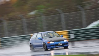 Raw NA Honda eg 200bhp cammed wet track day 💦 [upl. by Leirad]