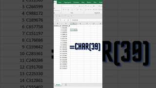 How to add Single Quotes in excel shots exceltricks [upl. by Trauner]