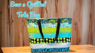 How to Sew a Quilted Tote Bag with Scrap Fabric or Jelly Roll Strips [upl. by Yendis880]