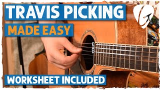 TRAVIS PICKING  The most useful fingerpicking pattern 6 easy steps [upl. by Arrak790]