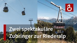 Seilbahn Mörel  Riederalp  HabeggerPendelbahn vs GaraventaUmlaufbahn  Zubringer Aletschregion [upl. by Hanikahs860]