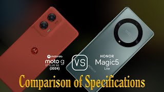 Motorola Moto G Stylus 5G 2024 vs Honor Magic5 Lite A Comparison of Specifications [upl. by Aldus]