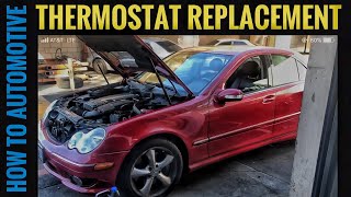 How To Replace The Thermostat On A Mercedes C230 W203 With A 18l M271 Engine [upl. by Yenaiv]