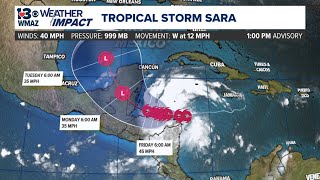 Tropical Storm Sara forms in the Caribbean sea 111424 4 pm [upl. by Lauree441]