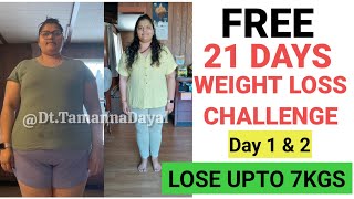 21 Days Weight Loss Challenge  Diet Plan To Lose weight Fast  Lose 7Kgs in 21 Days [upl. by Leahcimsemaj]