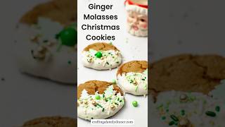 Soft Ginger Molasses Christmas Cookies Recipe  Dipped in white chocolate and sprinkles shorts [upl. by Snah436]