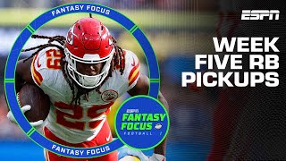 Top RB Waiver Adds  Can Kareem Hunt Revitalize the Chiefs Run Game  Fantasy Focus 🏈 [upl. by Gona232]