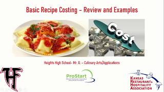 Recipe Costing amp Menu Pricing  Basics [upl. by Yalahs735]