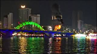 dragon bridge spitting fire Da Nang 2024 [upl. by Madson]