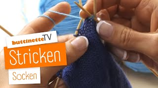 Socken stricken  Tutorial  buttinette TV STRICKEN [upl. by Will]