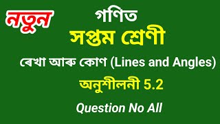 Class 7 Maths chapter 5 exercise 52 Question no 1 2 3 4 SCERT New  Lines and Angles [upl. by Esir87]