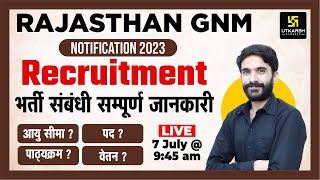 RSMSSB GNM Exam 2023  Staff Nurse GNM 2023  Notification Out  Complete Details  Raju Sir [upl. by Ransom]