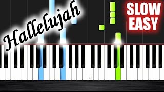 Hallelujah  SLOW EASY Piano Tutorial by PlutaX [upl. by Anovad197]