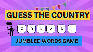 JUMBLE WORDS GAME  GUESS THE COUNTRY 🌎🪐🚩 BY JUMBLE WORDS  ONLY A GENIUS CAN ANSWER THIS 🧠✔ [upl. by Htrowslle]