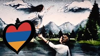 Artsvik Fly With Me  Lyrics 🇦🇲 ARMENIA Eurovision 2017 sand animation  animacja piaskowa [upl. by Ardnasyl]