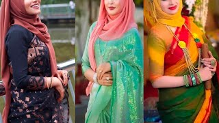 Hijab style with saree Saree with hijab style [upl. by Clarine]