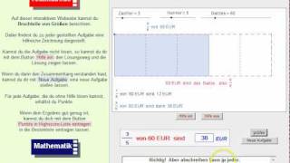 Bruchteile von Größen berechnen  Veranschaulichung auf realmathde [upl. by Grantland]
