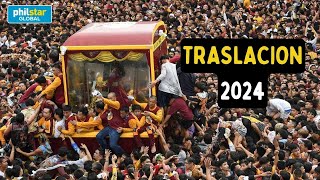 Traslacion 2024 Imahe ng Itim na Nazareno habang binabaybay ang Carlos Palanca St at mga deboto [upl. by Chas]