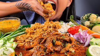 ULTIMATE TASTY MUSHROOM CURRY RECIPE  MUKBANG WITH BHOOTJOLOKIA DAL amp BOIL VEG  SPICY MUSHROOMS [upl. by Crysta]