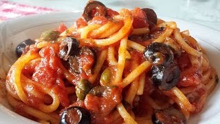 Spaghetti alla Puttanesca  Le video ricette di Lara [upl. by Beverly]