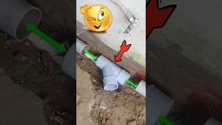 How to y tee PVC fix pipe fitting Drainage pipeplumberplumbing shorts [upl. by Einahpets]