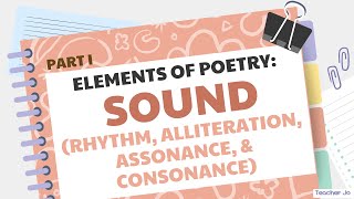 Ep5 P1 SOUNDElements of Poetry rhythm alliteration assonance consonance english poetry [upl. by Adnirim]