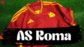 Adidas AS Roma 202324 Home Jersey Unboxing  Review [upl. by Naihtsirc]