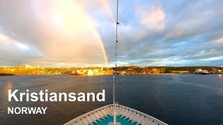 Kristiansand Norway  cruise ship arrival to port  ship´s manoeuvre  seafarer´s life [upl. by Katrinka984]