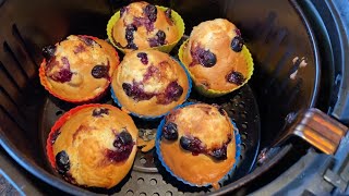 Air Fryer Blueberry Muffins Recipe [upl. by Enait]