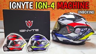 IGNYTE IGN 4 Machine Helmet ISI DOT Certified  Anti Fog Clear Visor Helmet Unboxing [upl. by Tergram]