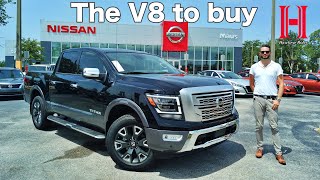 2021 Nissan Titan Platinum Reserve is the V8 Better than a Toyota Tundra [upl. by Minnaminnie562]