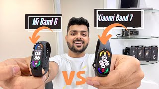 Xiaomi Band 7 vs Mi Band 6 Comparison Ek Saal Me Kya Change [upl. by Sidonie]