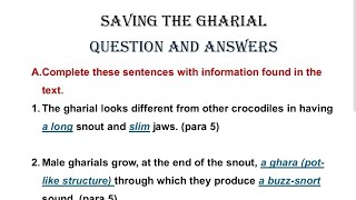 Saving The Gharial Class 8 Question Answer Gulmohar Book Golden Jubilee Edition [upl. by Latnahc770]