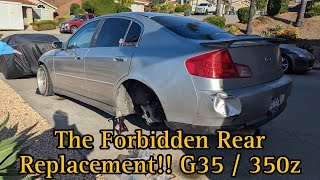 ITS ALL FKD UP G35 Complete Rear Spindle Replacement Guide On The Drift Taxi [upl. by Enyale890]