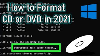 How To Format Erase CD or DVD Using CMD Hindi 2021 [upl. by Doscher]